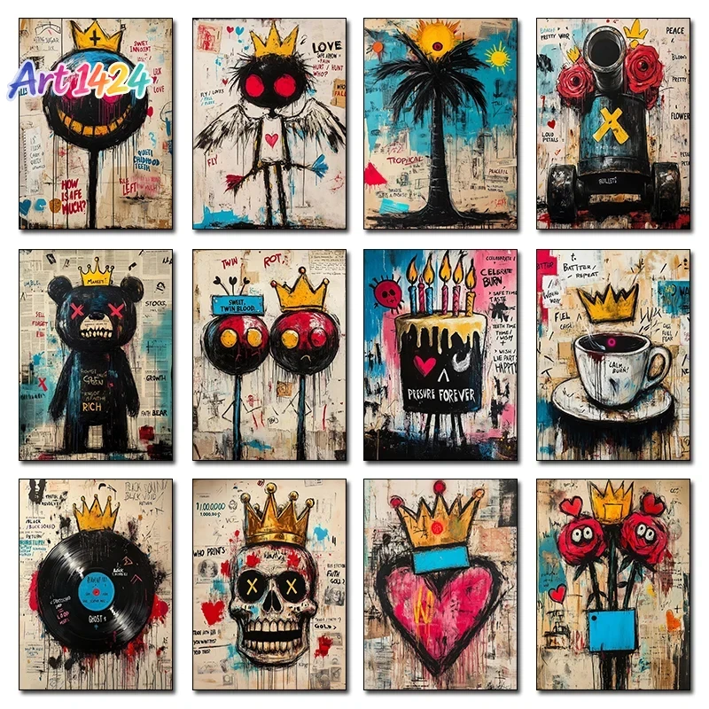 Street Fashion Poster - 1pc frameless Canvas Painting Fashion Crown