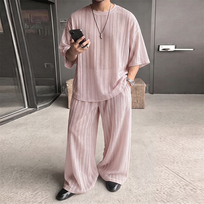 Street Fashion Dance - INCERUN Men's Sets Striped See Through
