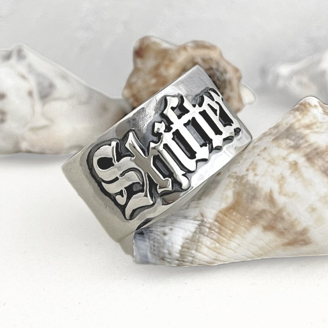 Street Fashion Rings - 12MM Men' Gothic Rings Personalized Old