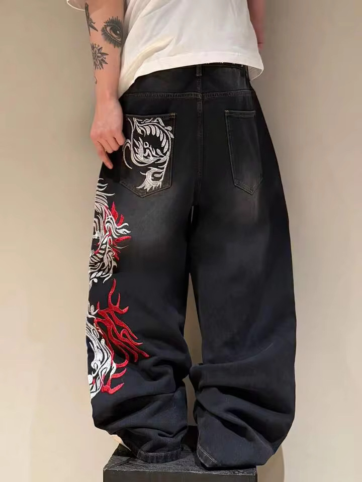 Newly designed embroidered jea - Street Fashion High End ulasan dan harga