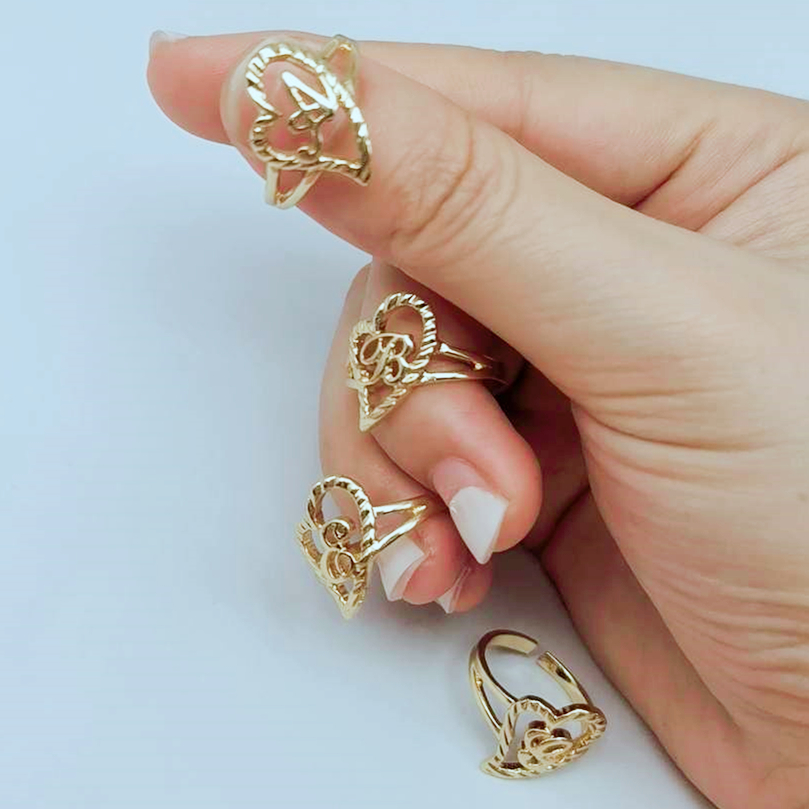 Duoying Custom Initial Rings P - Street Fashion Rings ulasan dan harga