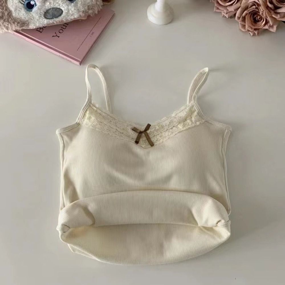 Fashion Lace Bow Vest Camisole - Street Fashion Photographers ulasan dan harga