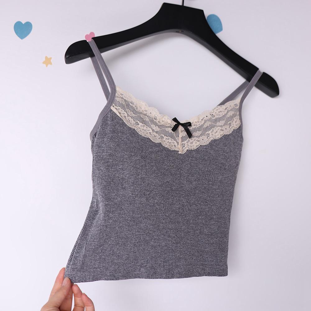 Fashion Lace Bow Vest Camisole - Street Fashion Photographers ulasan dan harga