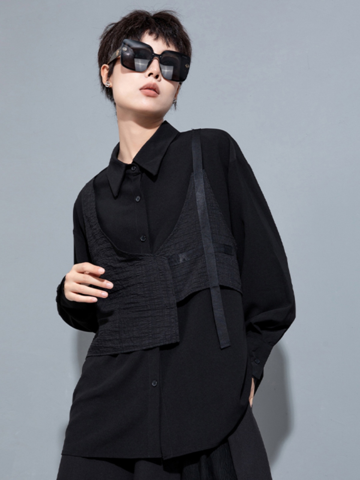 Fashionable Long Shirt  Collar - Street Fashion High End ulasan dan harga