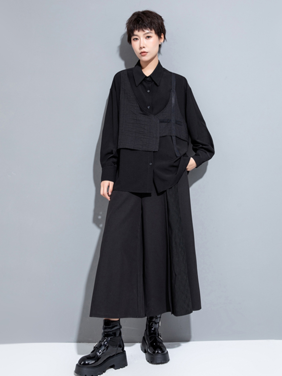 Fashionable Long Shirt  Collar - Street Fashion High End ulasan dan harga