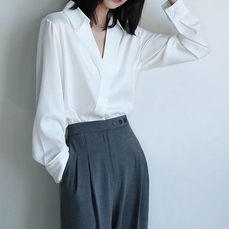 Gidyq Women Black Chiffon Shir - Street Fashion Korea ulasan dan harga