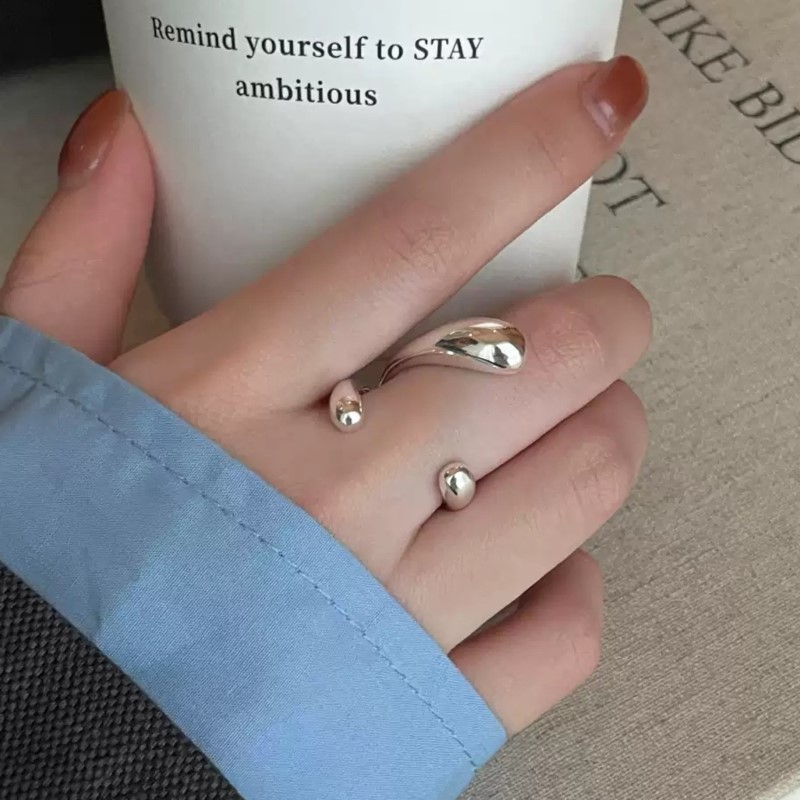 PANJBJ 925 Sterling Silver Irr - Street Fashion Rings ulasan dan harga