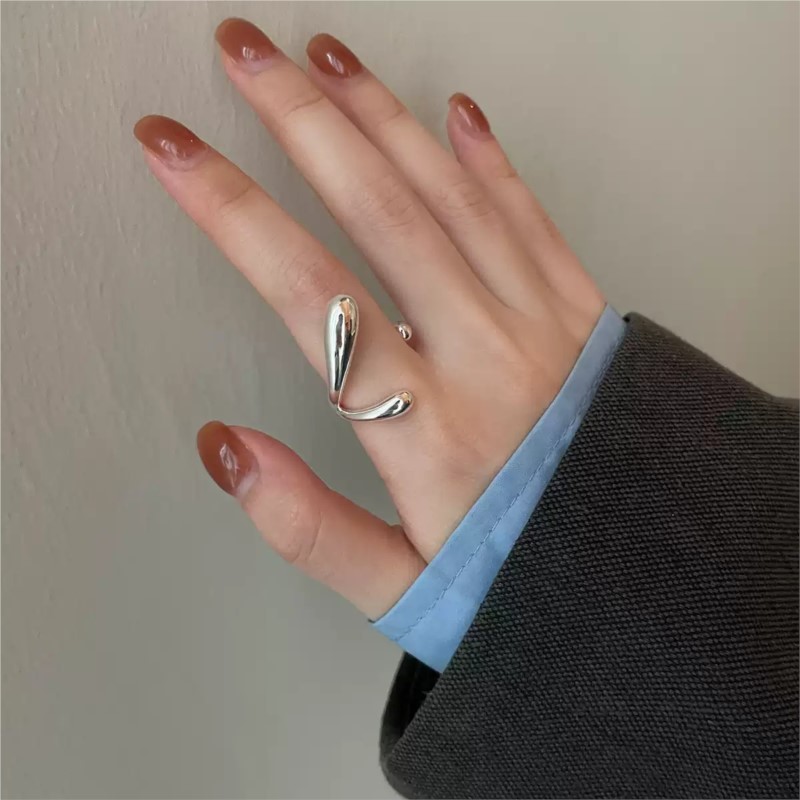 PANJBJ 925 Sterling Silver Irr - Street Fashion Rings ulasan dan harga