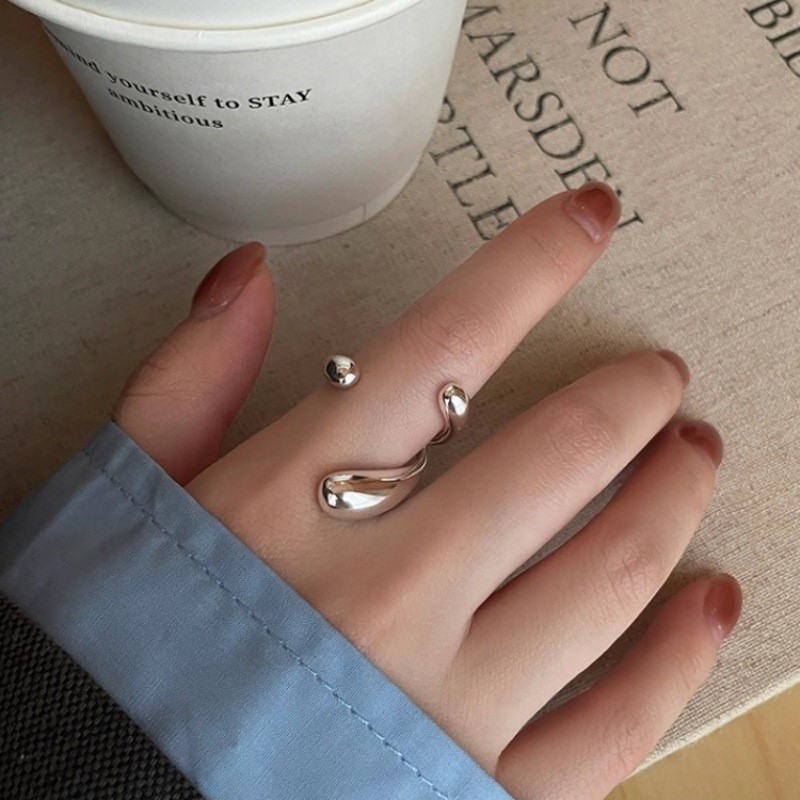 PANJBJ 925 Sterling Silver Irr - Street Fashion Rings ulasan dan harga