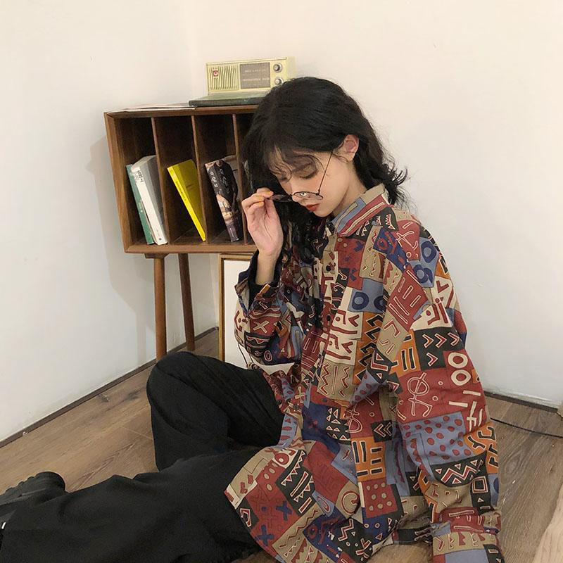 Vintage Harajuku Women Blouses - Street Fashion Korea ulasan dan harga