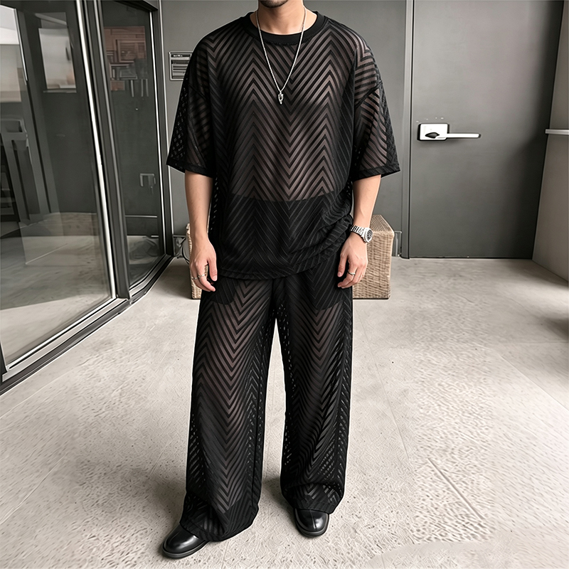 INCERUN Men's Sets See Through - Street Fashion Dance ulasan dan harga