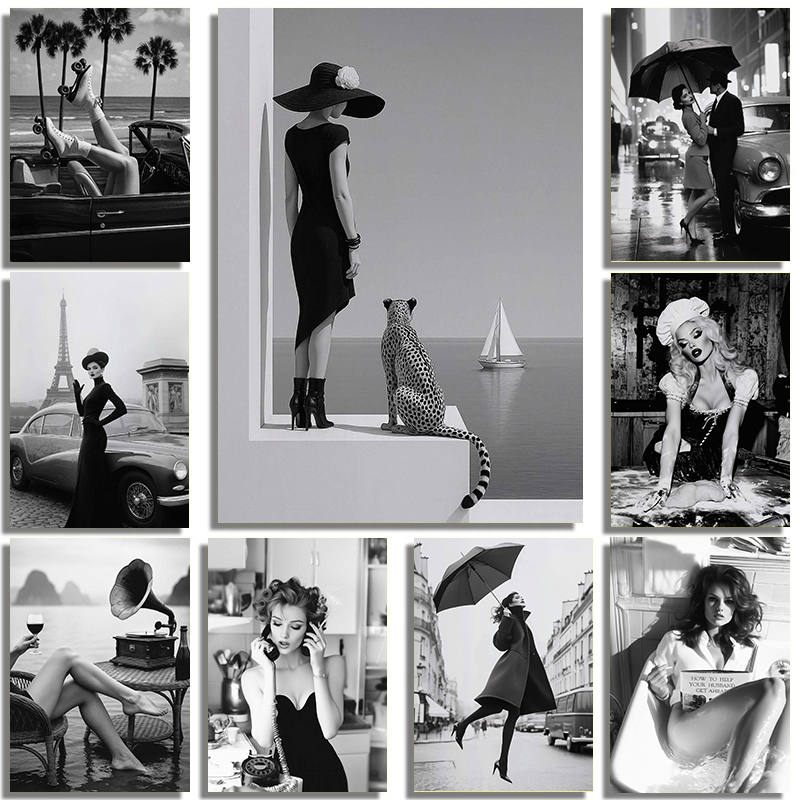Black And White Fashion Street - Street Fashion Poster ulasan dan harga