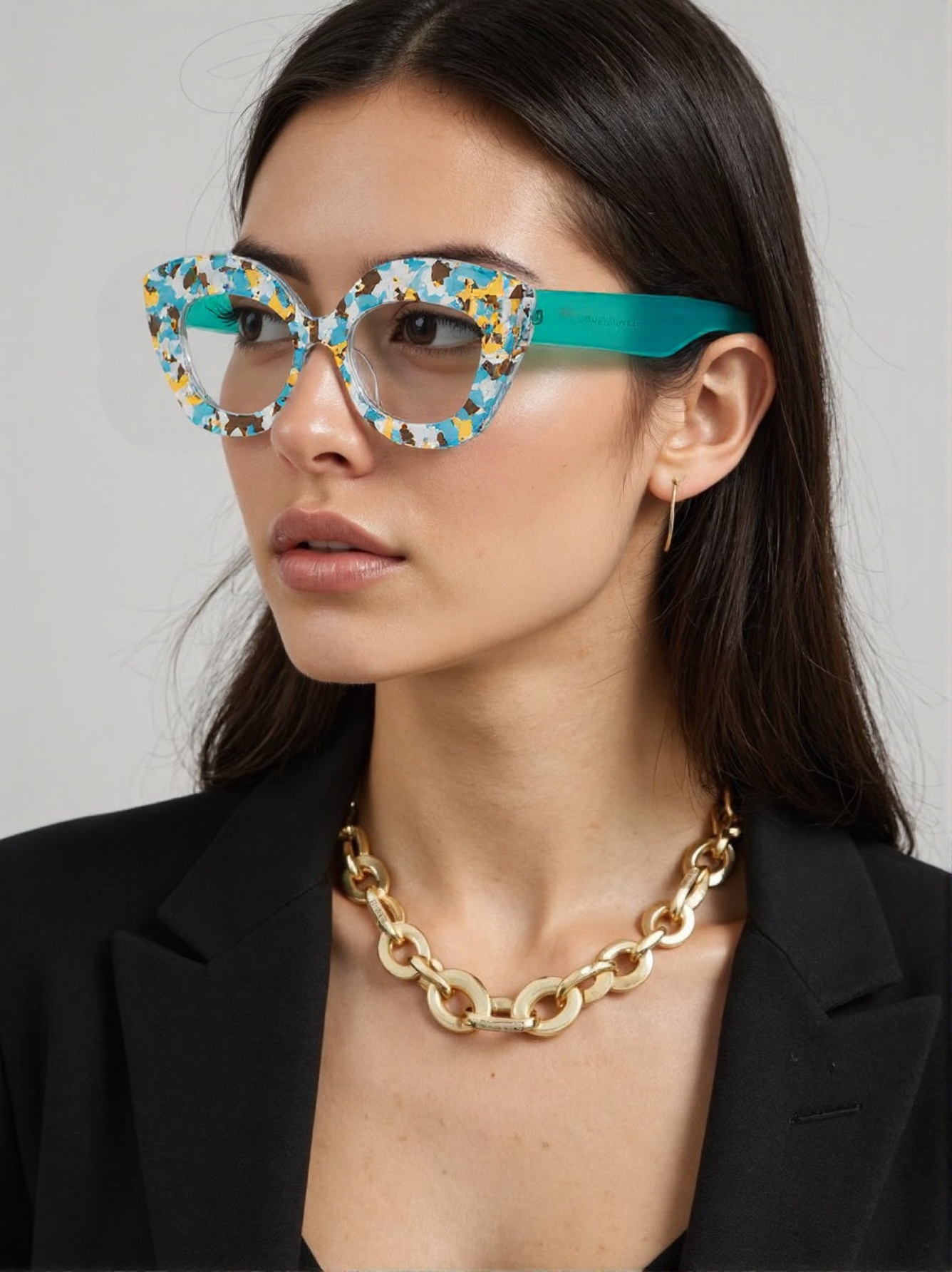 Large Frame Cat-Eye Floral Gla - Street Fashion Show ulasan dan harga