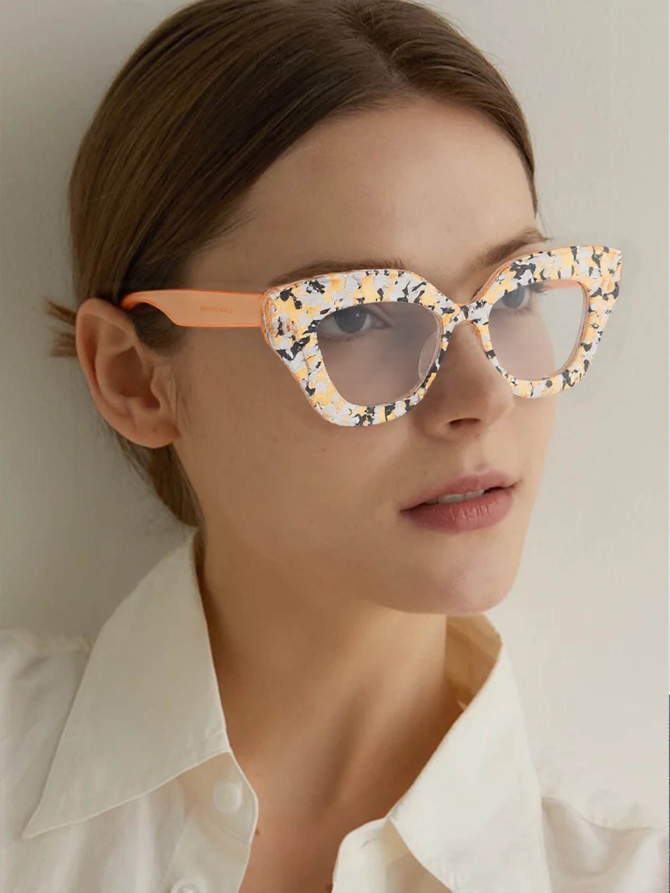 Large Frame Cat-Eye Floral Gla - Street Fashion Show ulasan dan harga