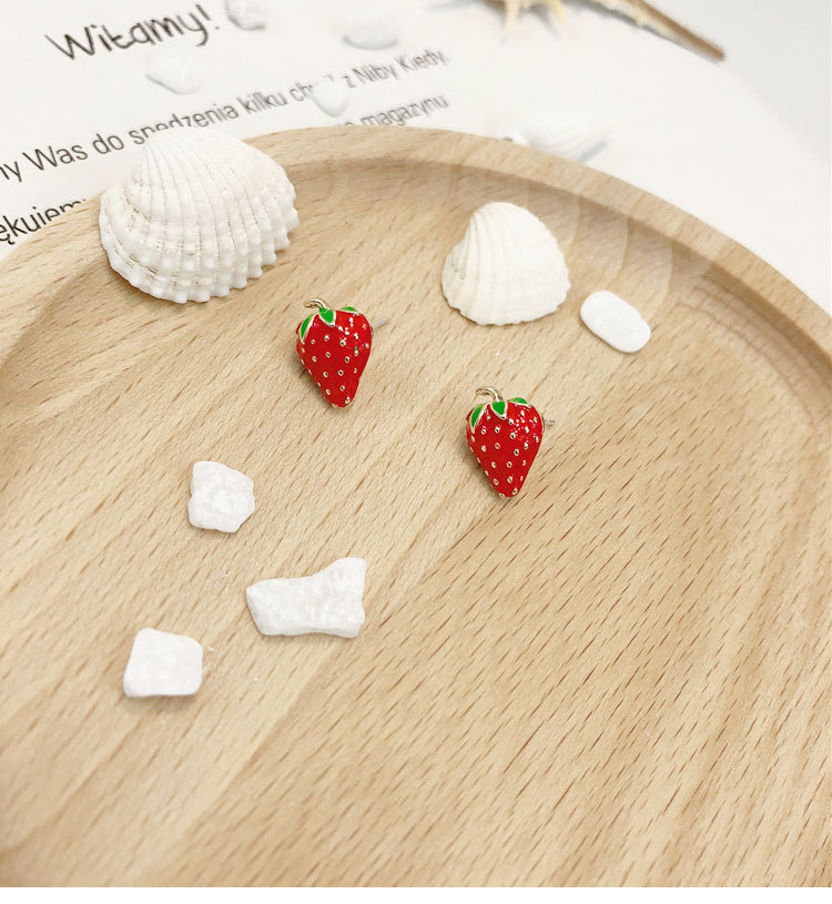 Acrylic Strawberry Earrings Fa - Street Fashion Shoot ulasan dan harga