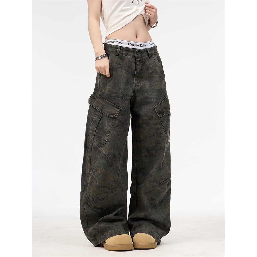 Camouflage Work Pants Unisex C - Street Fashion Dance ulasan dan harga