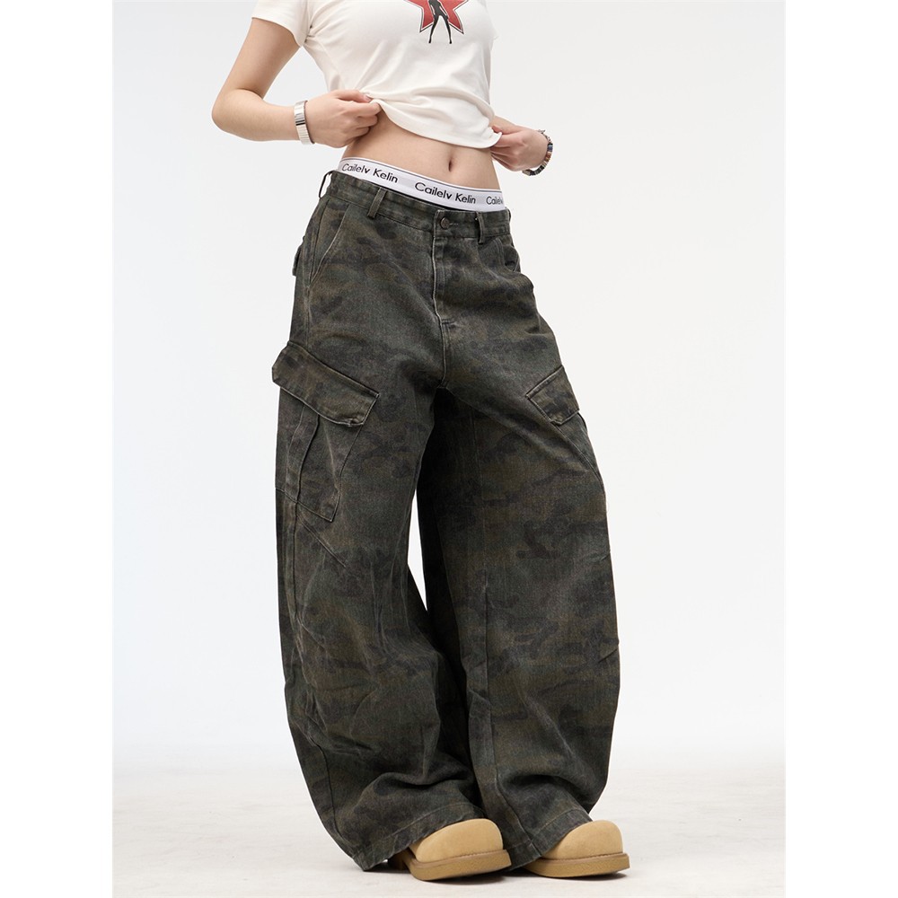 Camouflage Work Pants Unisex C - Street Fashion Dance ulasan dan harga