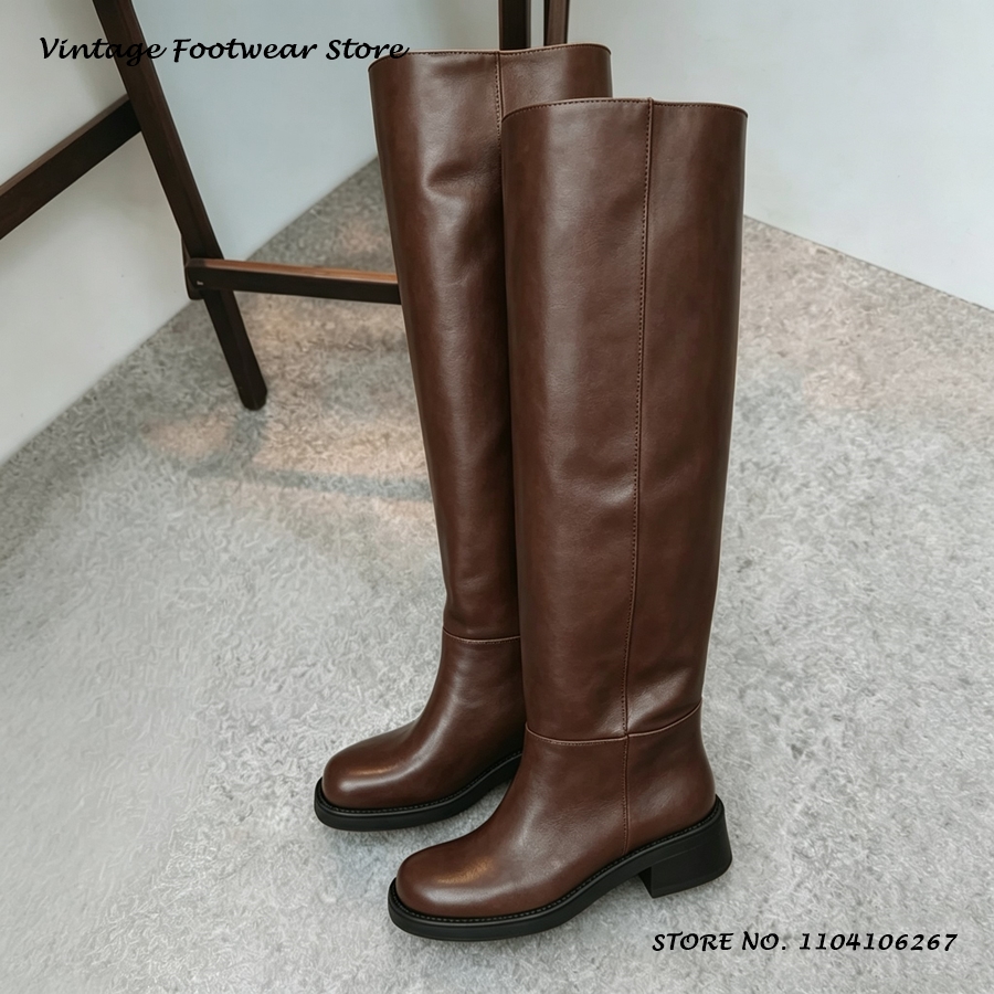 Yellow PU Leather Knee-high Bo - Street Fashion Rome ulasan dan harga