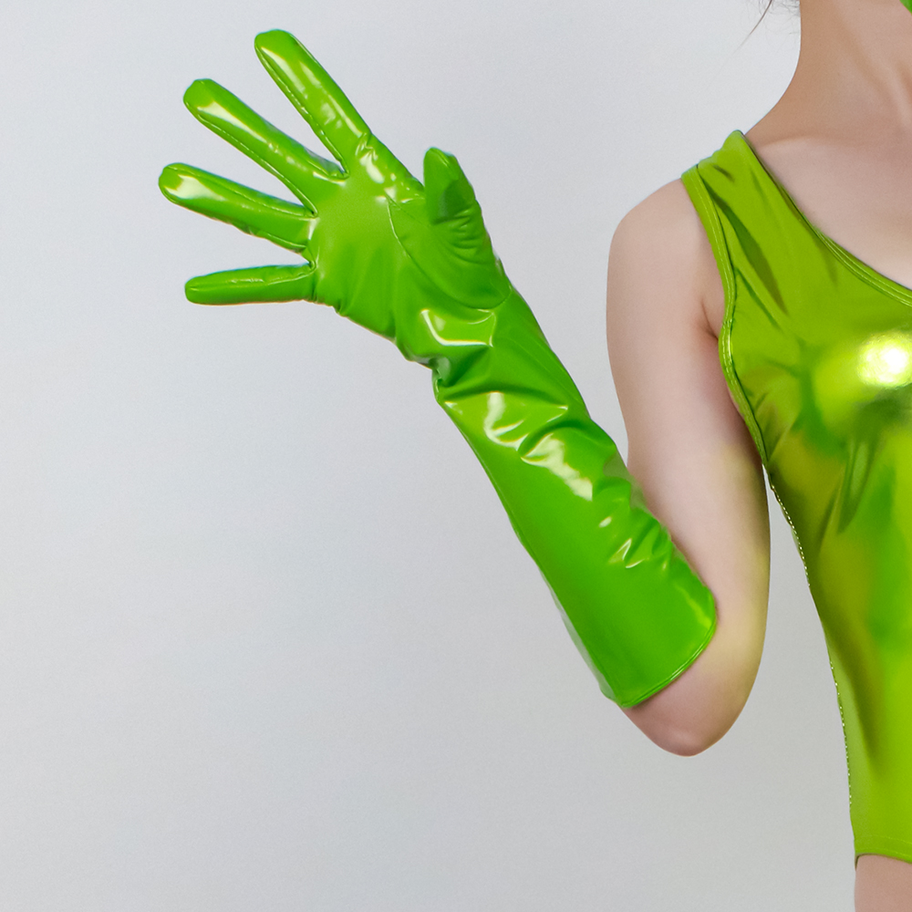 40cm Long Patent Leather Glove - Street Fashion Show ulasan dan harga