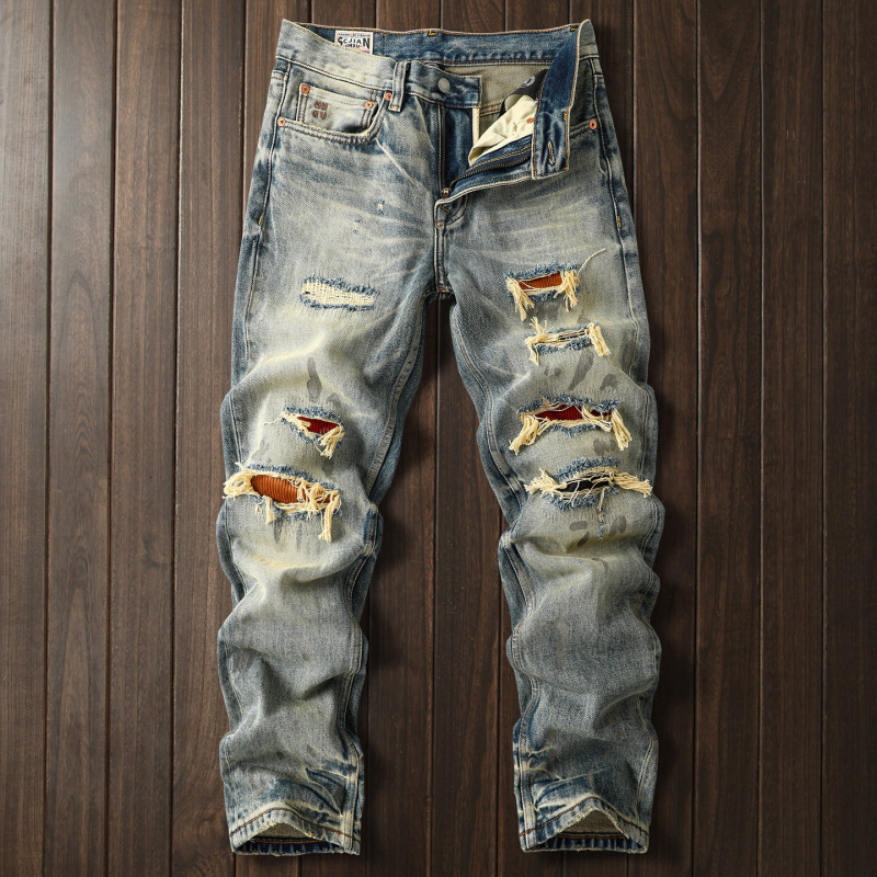 2026 New Heavyweight Ripped Je - Street Fashion High End ulasan dan harga