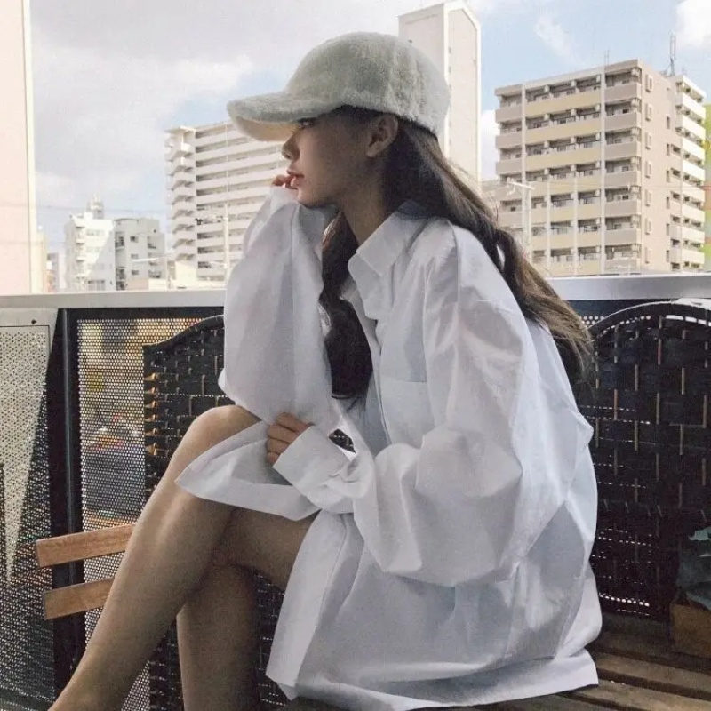 Elegant Women Korean Shirts&Bl - Street Fashion Korea ulasan dan harga