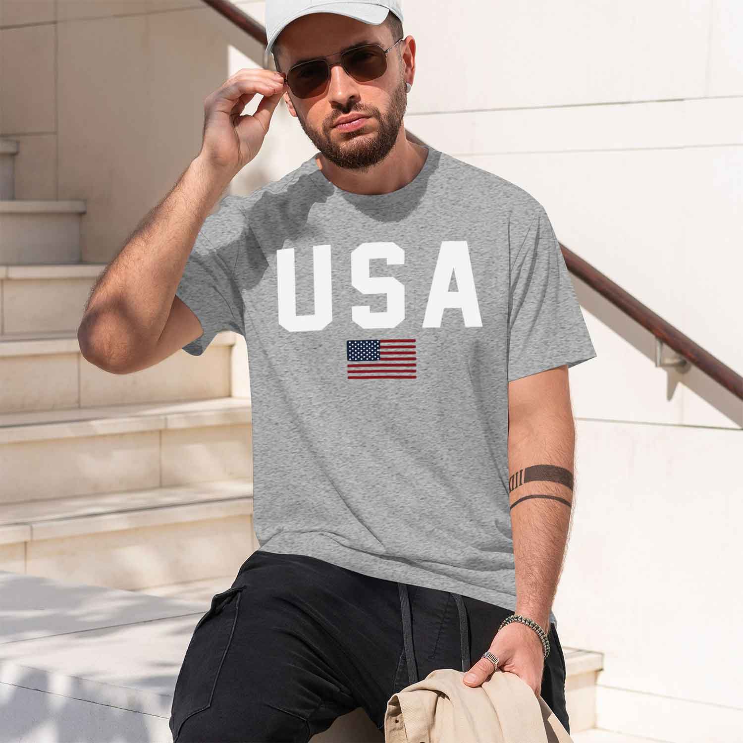 Casual USA Text Ameran Flag Gr - Street Fashion China Models ulasan dan harga