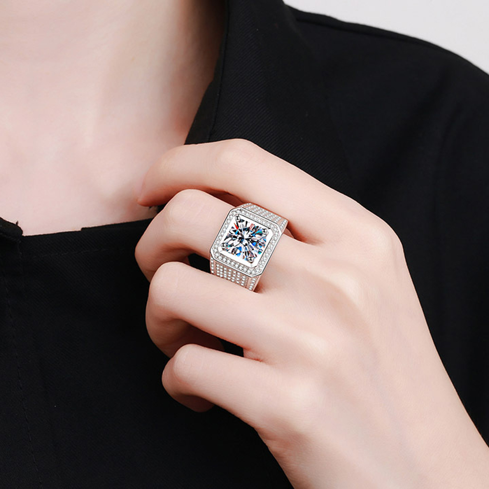 KNOBSPIN 5ct D Color Moissanit - Street Fashion Rings ulasan dan harga
